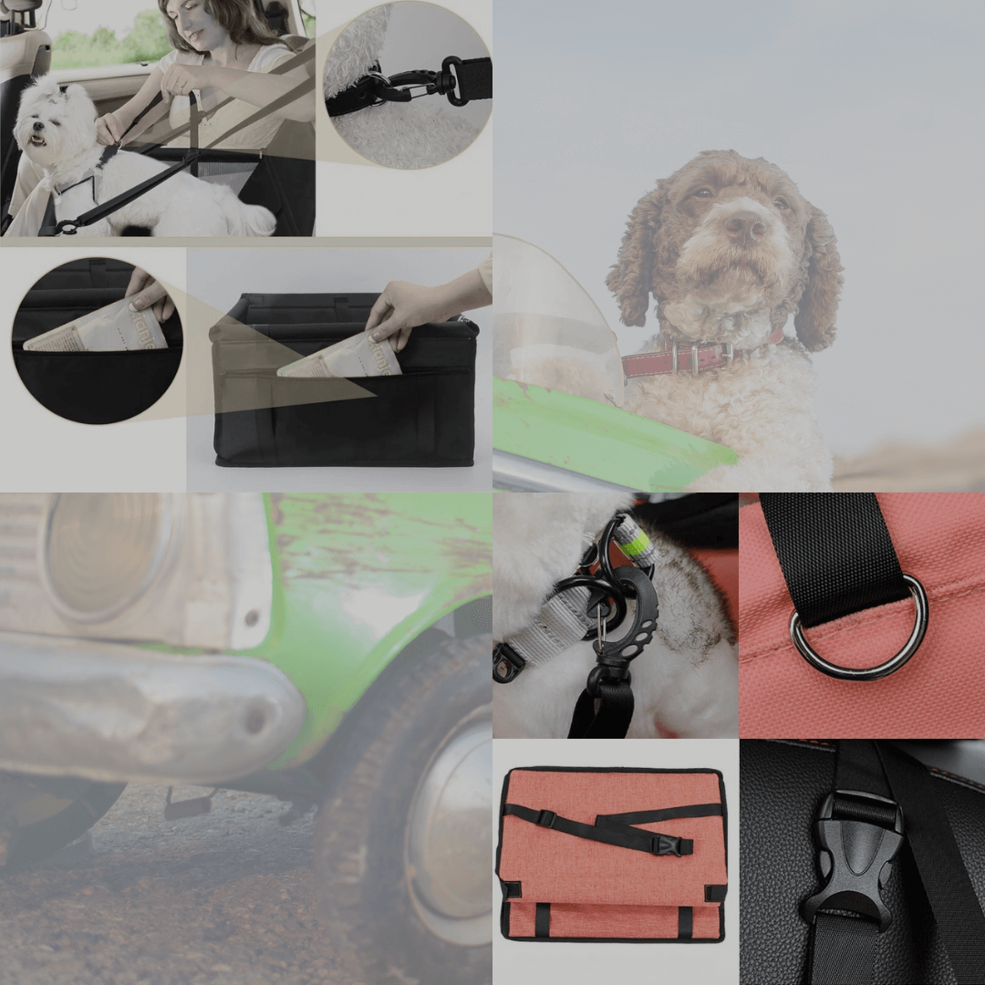 NexaPet Ride – Asiento de coche para mascotas con cinturón de seguridad