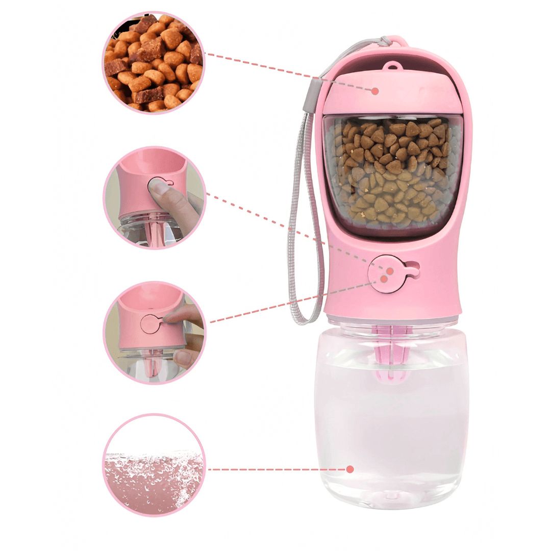 NexaPet Bottle – Botella portátil 2 en 1 para mascotas