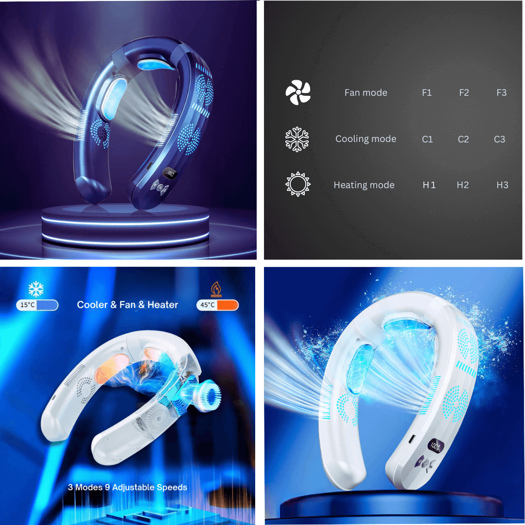 NexaBreeze Pro – Aire acondicionado portátil de cuello 3 en 1